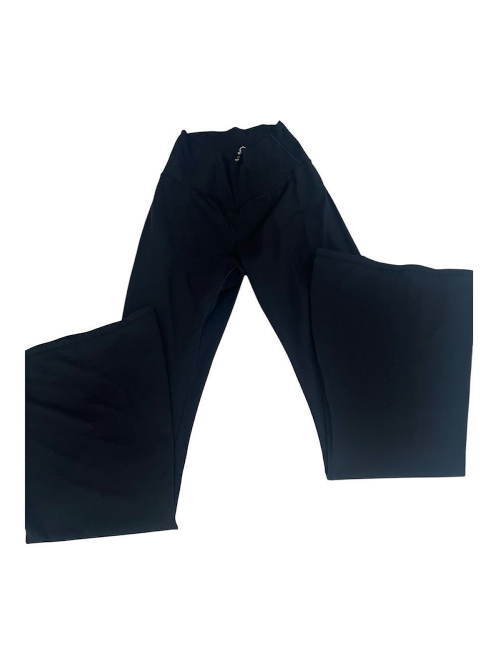 Sunzel Size Small Black High Crossover Waist Flare Leggings Like New